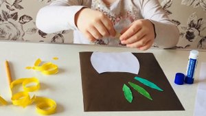 Аппликация Мимоза из цветной бумаги. Для детского сада