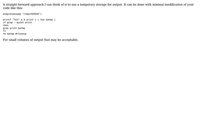 Unix & Linux: How can a node in a Bash pipeline peek at, but not consume, its input stream? смотреть онлайн
