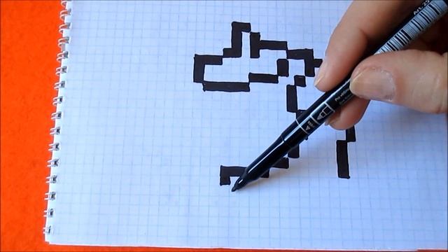 Как рисовать Единорога по клеточкам в тетради поэтапно Unicorn How to Draw Pixel Art for Kids