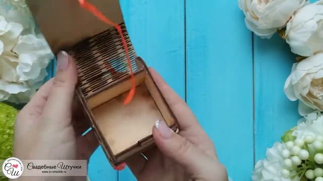 Деревянная шкатулка для колец "Брачные узы", 6х6,5х3 см смотреть онлайн