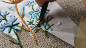 ВЫШИВАЮ ПО БУМАГЕ! Вышивка гладью и декоративными стежками - Полевые цветы.[eng sub]