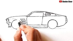 Как нарисовать Форд Мустанг Шелби GT500