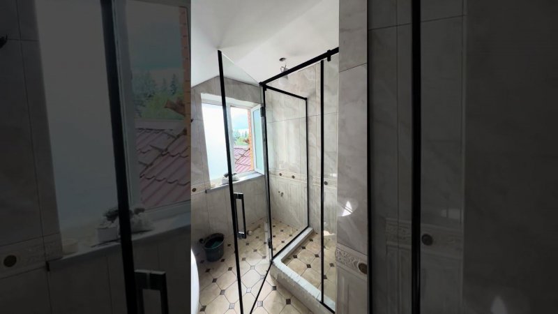 Стеклянная душевая перегородка модель М7 от БЕРУСТЕКЛО #home #shower #bathroom