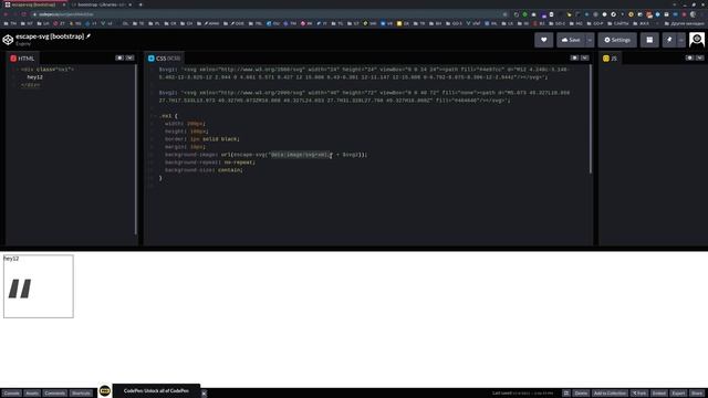 { Bootstrap } { SVG } Использование функции escape-svg() смотреть онлайн