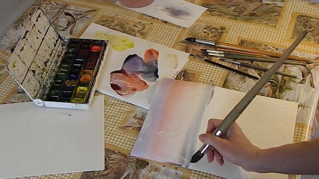 Урок акварели. Как сделать фон. смотреть онлайн