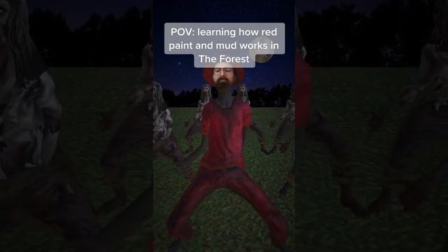 POV Learning how red paint and mud works in The Forest game | #theforest