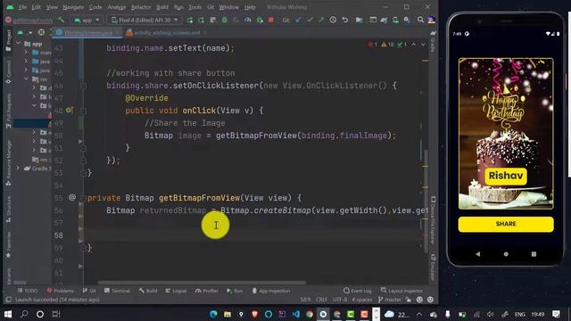 Make a Simple Birthday Wishing App in Android Studio | Part 3 | Android Development Tutorial 2022