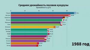 Средняя урожайность посевов кукурузы