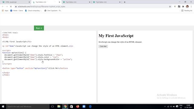 How to use JavaScript in HTML | W3schools HTML tutorial | W3schools HTML | W3schools | HTML