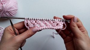 КРАСИВЫЙ УЗОР// Простая сетка спицами (Болгарский крест).