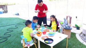 Wendy Pretend Play with Giant Rainbow Inflatable Kids Swimming Pool