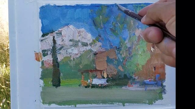 1246 ПРОВАНС - ПЯТЫЙ ДЕНЬ МАСТЕР КЛАССА - ВИД НА САН ВИКТУАР_ художник Короленков смотреть онлайн