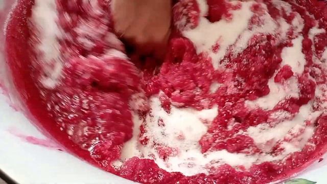 Малиновое варенье без варки. Малина перетертая с сахаром!