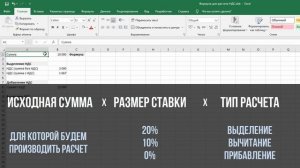 Формула для расчета НДС в Excel
