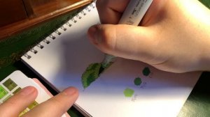 Урок 1 - Смешивание цветов маркеров Copic. Зеленые цвета.
