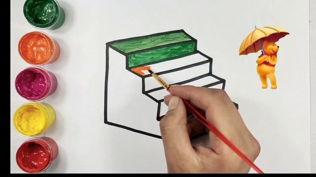 How to draw a ladder for kids/Рисуем лестница для детей/Drawing ladder for children/Сурет салу