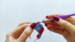 шахматный узор крючком / узор клетка крючком / вязаный шахматный узор