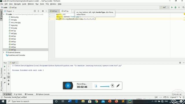 7. Border on image image processing | opencv смотреть онлайн