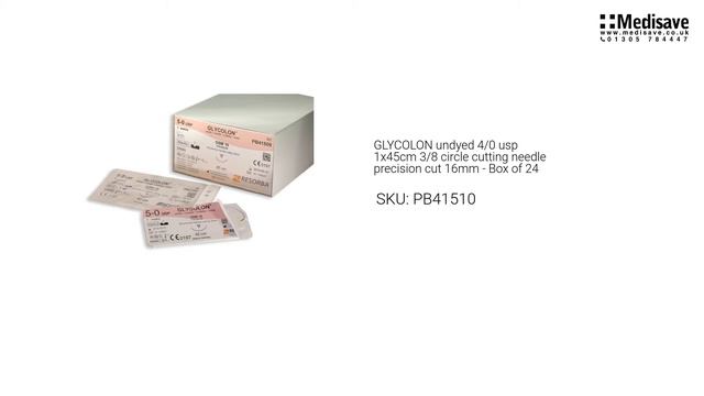 GLYCOLON undyed 4 0 usp 1x45cm 3 8 circle cutting needle precision cut 16mm Box of 24 PB41510 смотреть онлайн