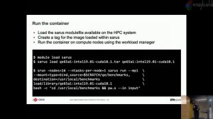 Sarus: Highly Scalable Docker Containers for HPC Systems (L. Marsella) @ 5th EasyBuild User Meeting
