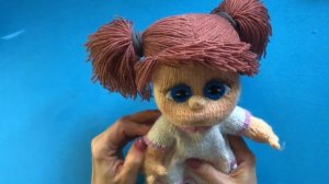 Вязаная кукла-пупс спицами