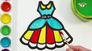 Рисование платьев - раскраска для детей, малышей! Давайте рисовать