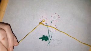 Видео урок вышивка маленькие цветы Ромашки/ Video lesson embroidery small flowers Daisies