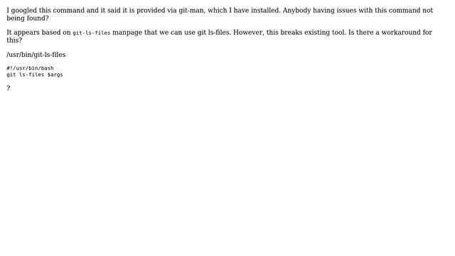 Ubuntu: git-ls-files: command not found смотреть онлайн