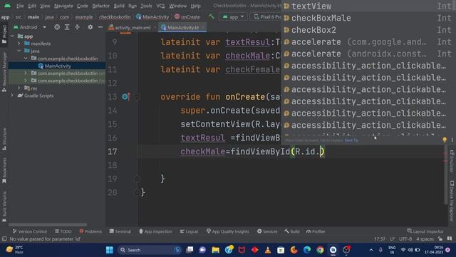 checkbox | Concept with a project | Android development tutorial