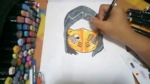 How to draw Mortal Combat | step by step | colored pencil and marker