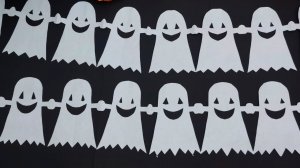 Гирлянда на Хэллоуин из бумаги / Paper Halloween garland DIY / Как сделать привидение из бумаги