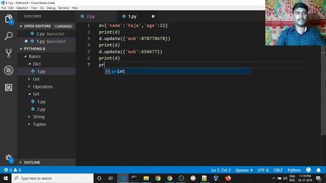 ? Python Dictionary - Methods | ?Python for beginners | ?Python complete course in Tamil