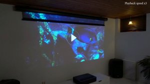 VIVIDSTORM超大画面環境光抵抗天吊り式スクリーン 天井や壁に付けられて、場所取れない