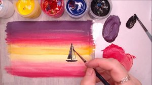 Как нарисовать очень простой закат на море