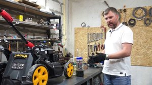 Замена масла на газонокосилке Habert!