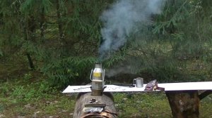 самовар Kelly Kettle Trekker сырые дрова после дождя в 2 дня.