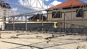 Монтаж ферм 17 м. Металлоконструкции. Строительство ангара 17х33х4