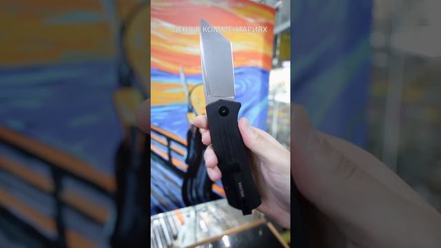 Складной нож Petrified Fish Beluga Tanto сталь K110, рукоять Black G10