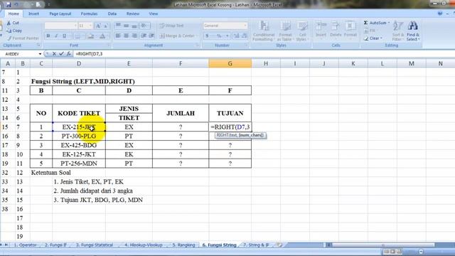 Latihan Microsoft Excel Modul 6 Fungsi Sttring (LEFT,MID,RIGHT) смотреть онлайн