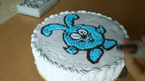 ДЕТСКИЙ Торт КРОШ из Смешариков.Как украсить торт для детей,Кремовый торт раскраска Украшение торто