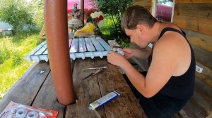 Паковка радиатора отопления. Установка радиатора отопления. Каркасный дом своими руками ч49.