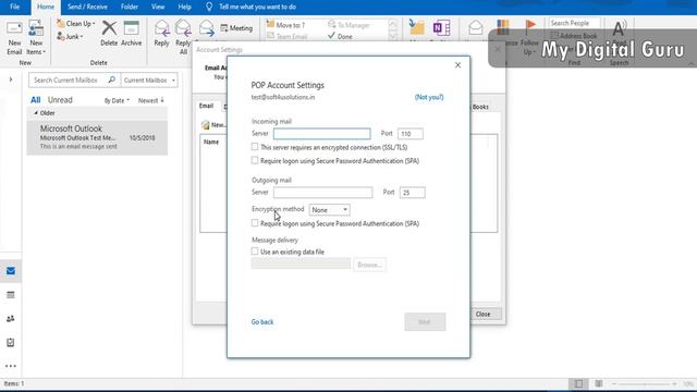 Configure your Corporate Email using POPIMAP in Outlook  Webmail Emails configuration in Outlook