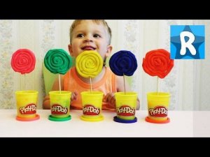 ★ Делаем конфеты Лолипоп из пластилина Плей До Giant Play Doh Lollipops