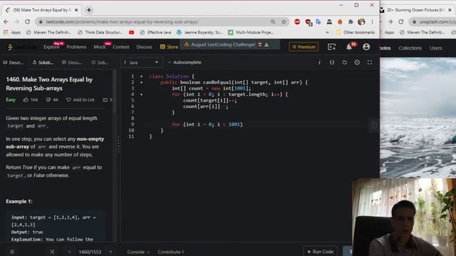 LeetCode 1460. Make Two Arrays Equal by Reversing Sub-arrays Solution Explained - Java смотреть онлайн