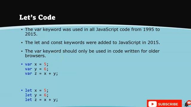 #JavaScript #Tutorial Part -8 (Variables, var, let, and const)