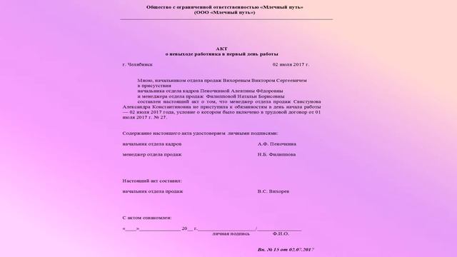 Аннулирование трудового договора