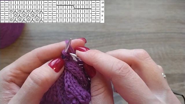 Шикарный узор спицами//Ажурный узор с косами в шахматном порядке