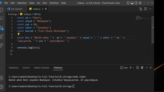 JavaScript Strings - JavaScript Ders 8