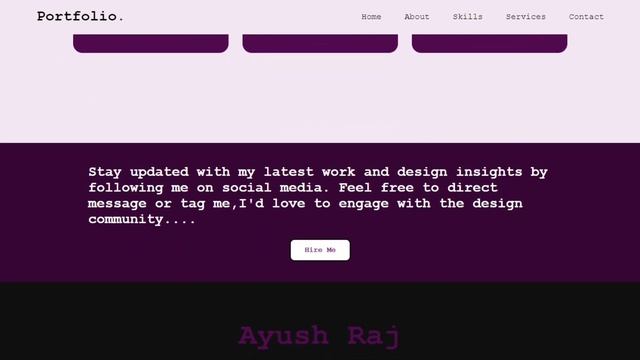 Graphic Designer Portfolio Website Design Using HTML CSS Only. Easy Website Design.