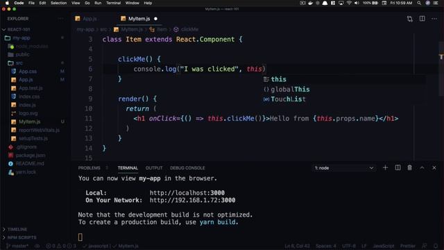 Click Event in React | React Js Tutorials For Beginners | Premium React JS Course.